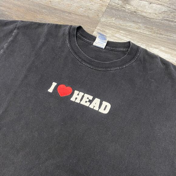 Vintage Y2K‎ Gildan Activewear Black Mens M I Love Heart Head Snowboards T-Shirt - Picture 1 of 8